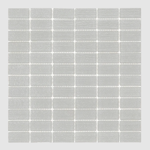 Cascade Fog Glass Mosaic - 1" X 2" Straight Set - Cascade