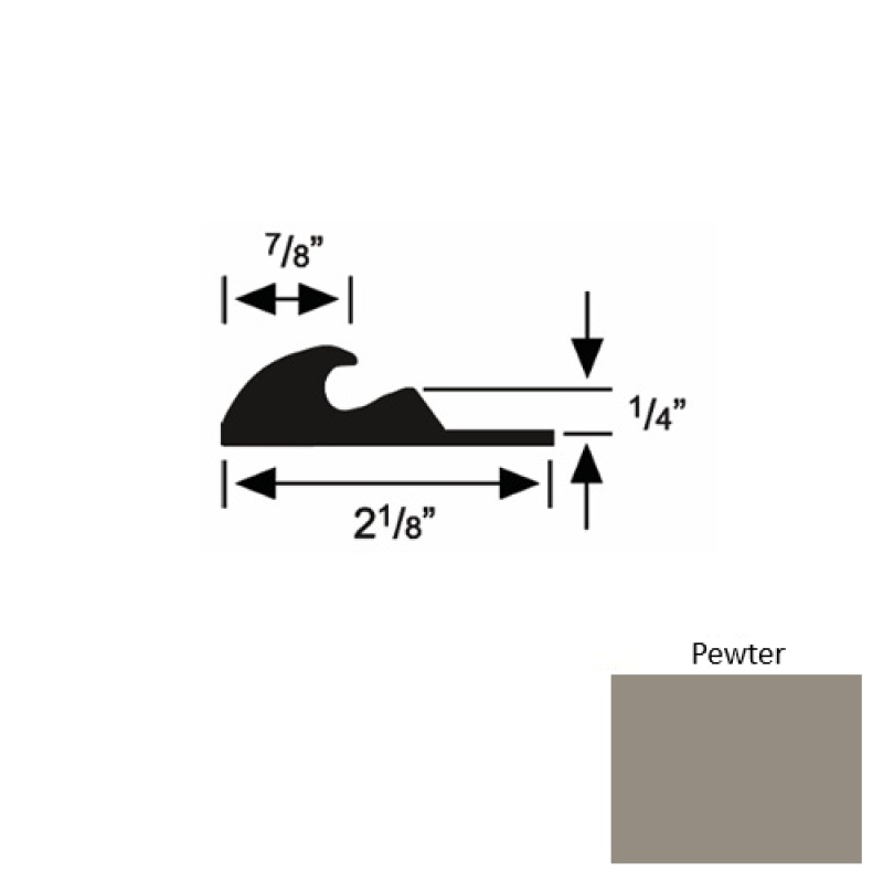 Solid 41 Pewter Rubber Tackless Carpet Bar
