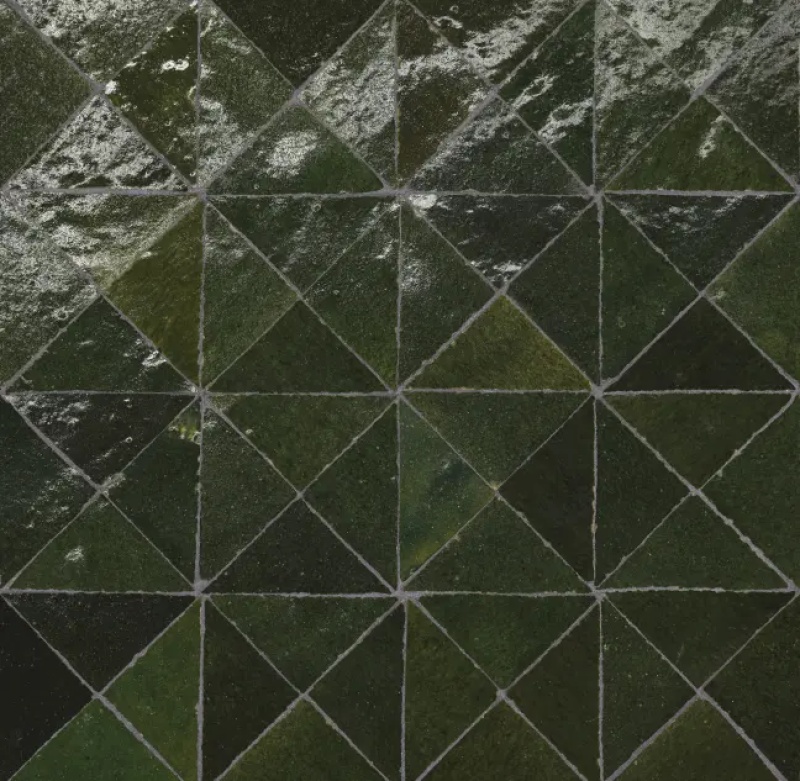 Zagora Vert Mousse Ceramic Mosaic - Triangle - Glossy