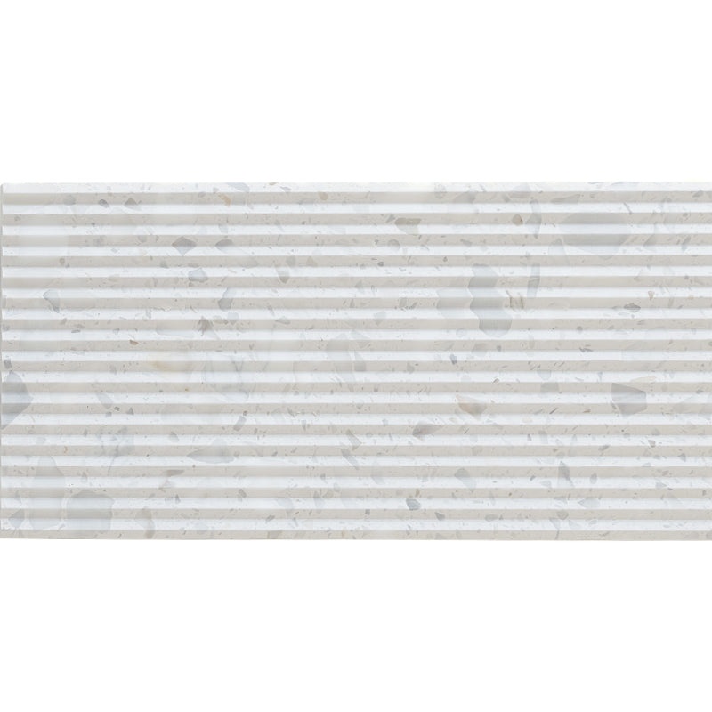 Wave Pearl Terrazzo Tile - Textured - 12" X 24"