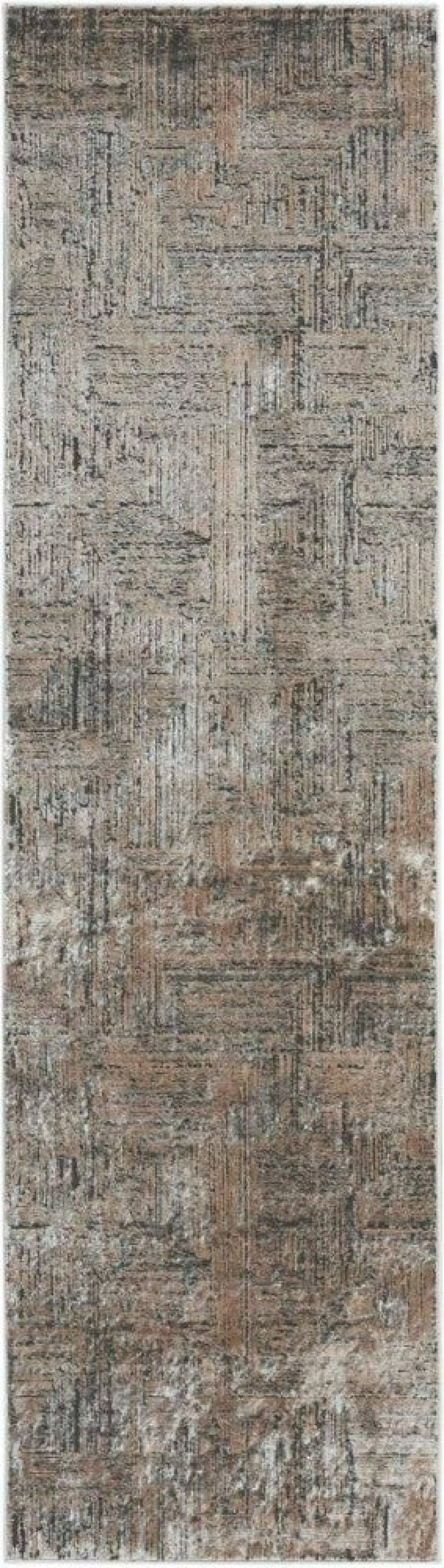 Calvin Klein Irradiant Black Ivory Irr01 Polyester Contemporary Area Rug - 6 Ft Runner - Black Ivory