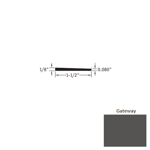 Johnsonite Gateway Vinyl Moulding / Trim - 1 1/2" X 12 Ft (144") X 1/8" - .080" Reducer - Reducer