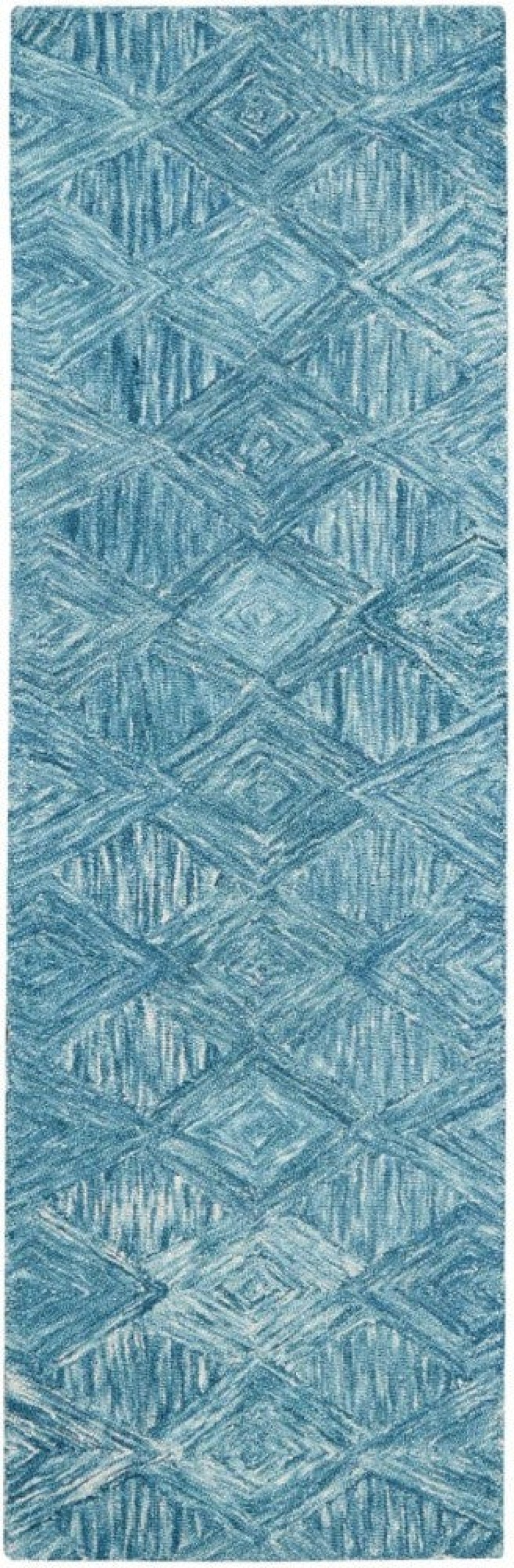 Interlock Marine Wool Contemporary Area Rug - 8 Ft Runner