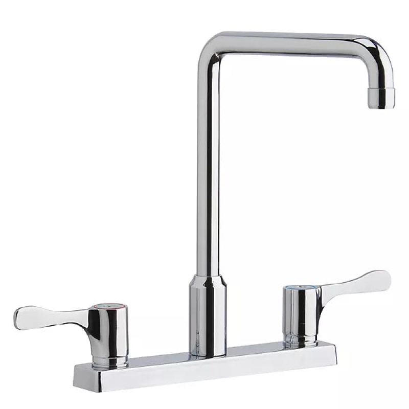 Lkd2442bhc Chrome Deck Mount Kitchen Faucet - Double Handle / Three Holes - Chrome