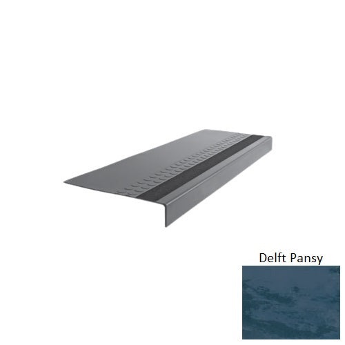 Evolving Styles Creative Elements Delft Pansy Type 585 With Flush Ribbed / Smooth Insert Distinct Designs Rubber - 12" X 72" Stair Tread - Rbt Radial High Profile Design