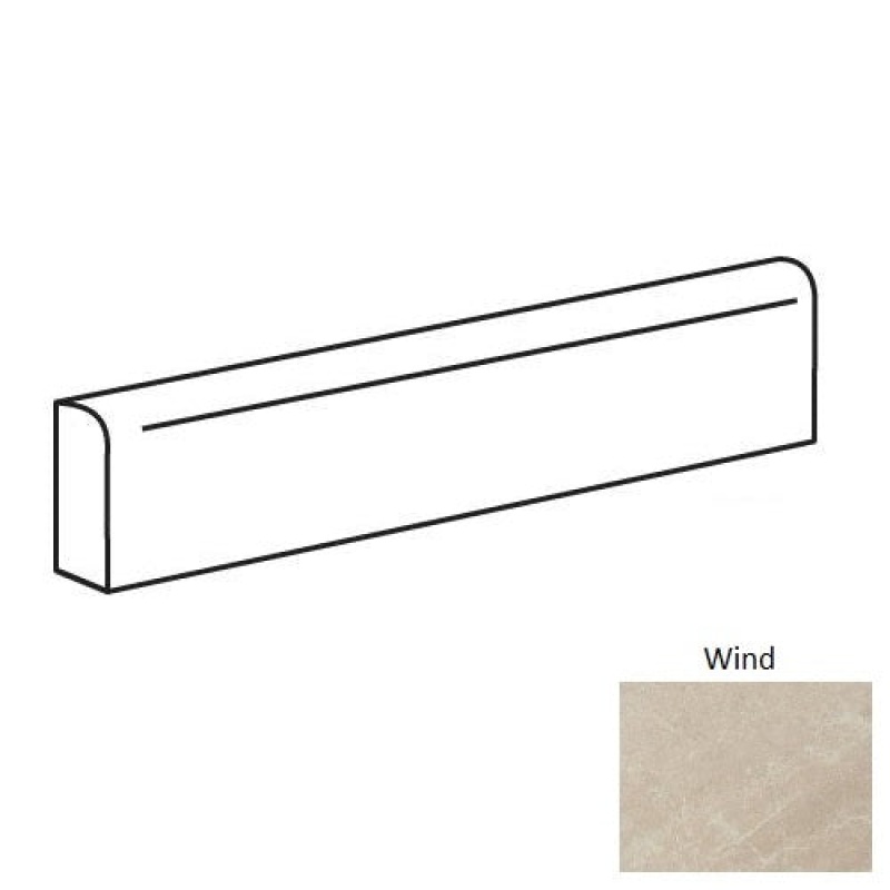 Sonoma Wind Porcelain Floor & Wall Trim - 3" X 12" Bullnose - Matte