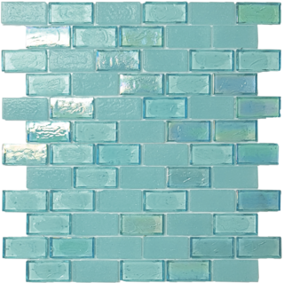 Aquatica Superior Surf Glass Mosaic - 1" X 2" Brick - Glossy