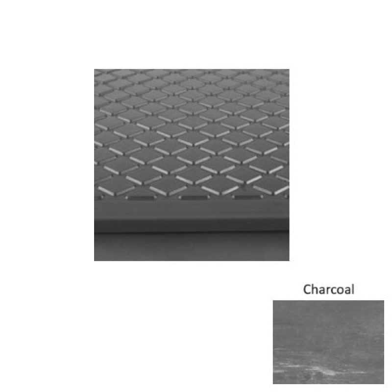 Marbleized 30 Charcoal Diamond Rubber (Sq) Stair Tread - Textured