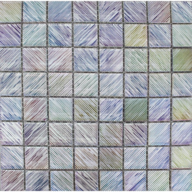 Aquatica Ultraviolet Light Grey Glass Mosaic - 1.50" X 1.50" - Glossy