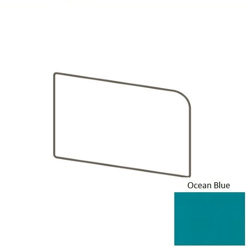 Color Wheel Classic Ocean Blue Ceramic Wall Trim - 3" X 6" Bullnose Corner Left - Semi Gloss