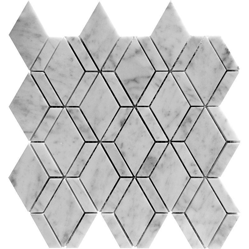 Dc Metro Bianco Carrara Marble Mosaic - Diamond - Polished