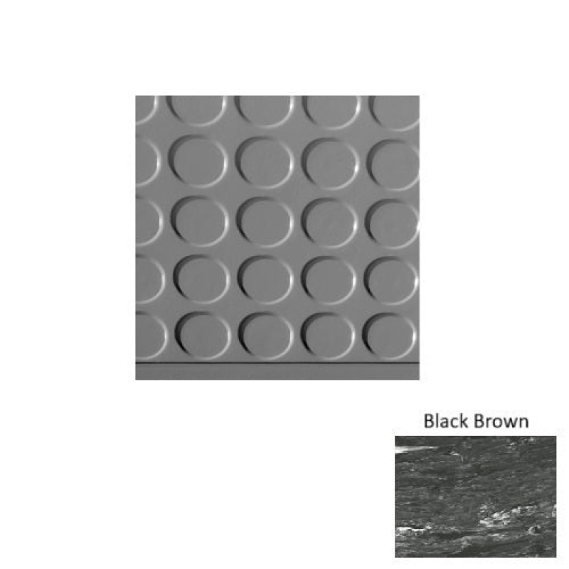 Marbleized 97 Black Brown Vantage Raised Circular 15 Inch Depth Rubber (Sq) Stair Tread - Textured