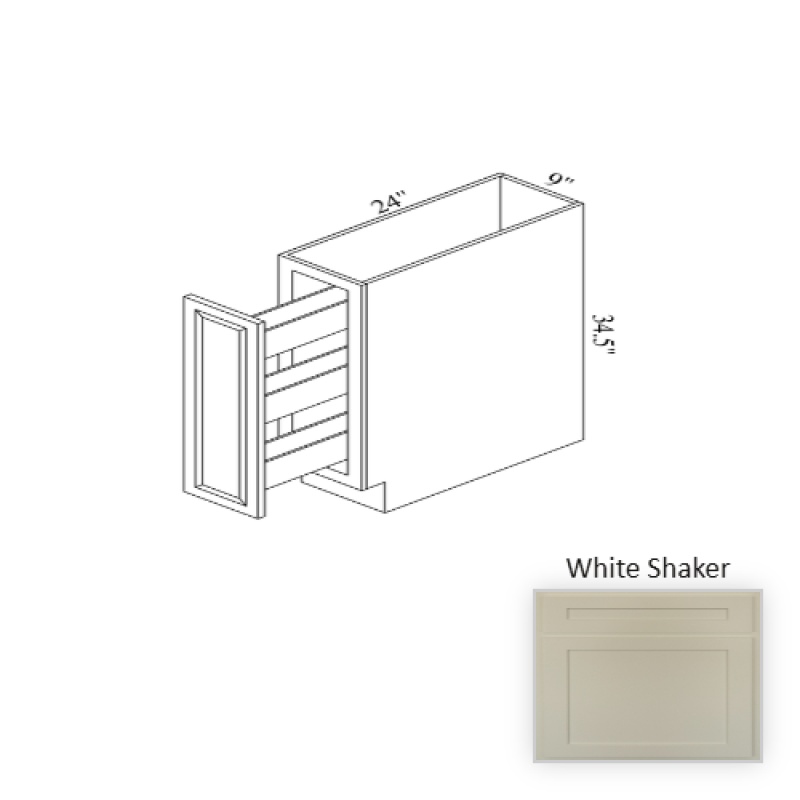 White Shaker Wood Kitchen Base Cabinet