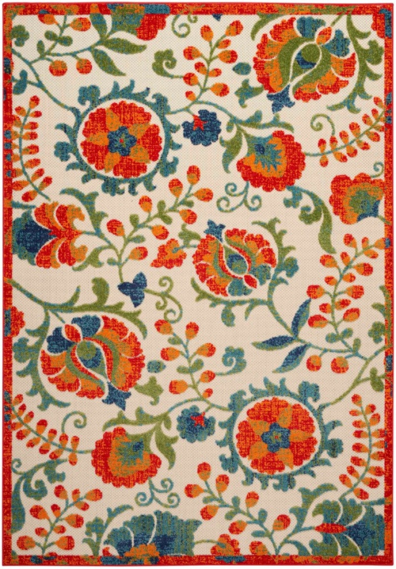 Aloha Red Multicolor Alh17 Polypropylene & Polyester Contemporary Area Rug - 3 Ft X 4 Ft - Red Multicolor