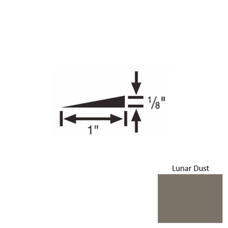 Solid 22 Lunar Dust Rubber Reducer Strip - 1" X 9 Ft (108") X 1/8"