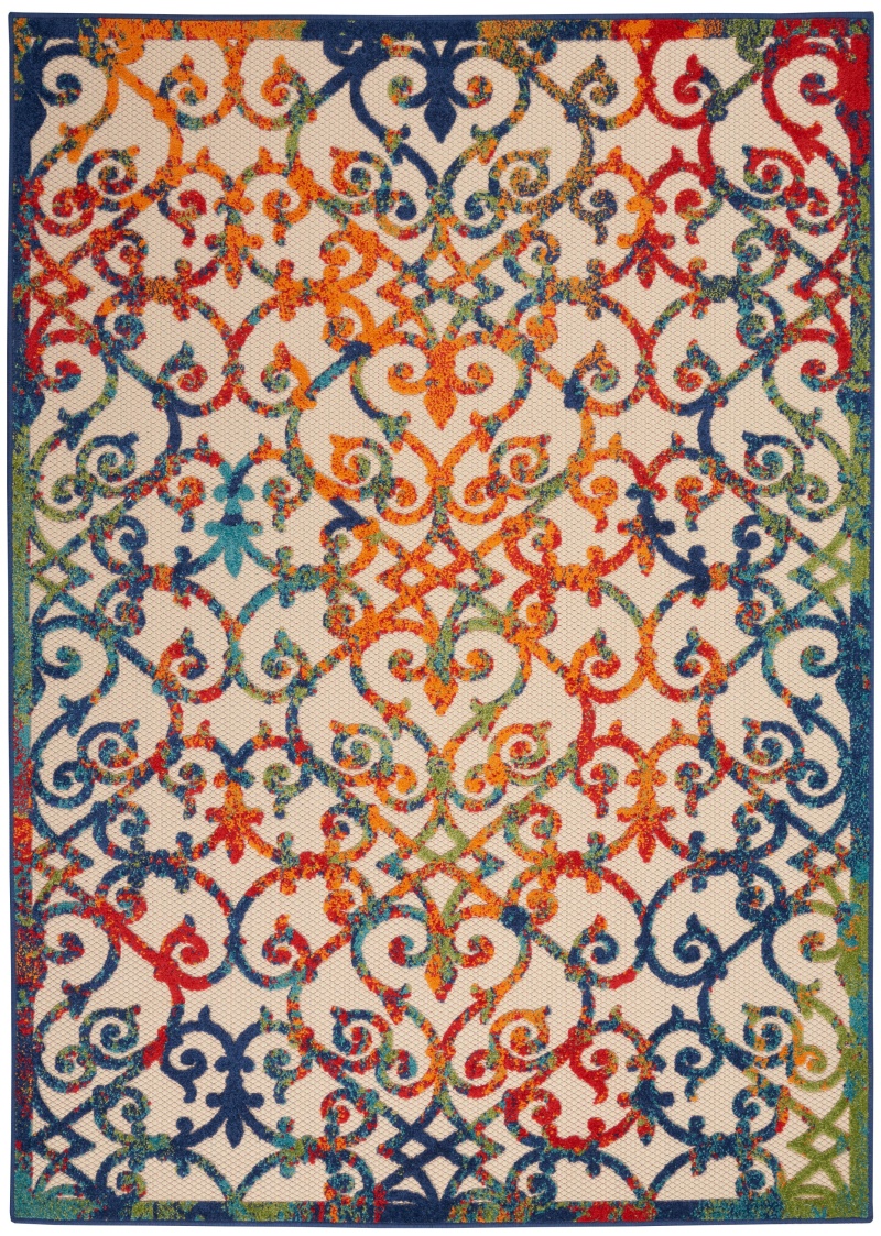 Aloha Alh21 Multicolor Polypropylene Contemporary Area Rug