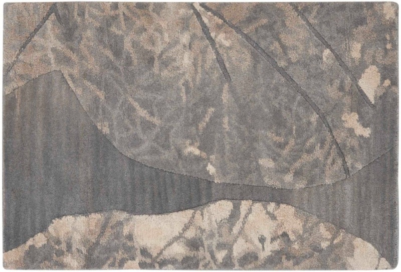 Christopher Guy Wool & Silk Collection Grey Beige Cgs40 Wool Blend Contemporary Area Rug - 9 Ft X 12 Ft - Grey Beige