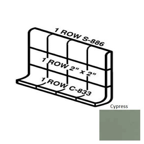 Keystones Unglazed Mosaic Cypress Porcelain Wall Trim - 5" X 12" Built Up Base (Mb5b) - Matte