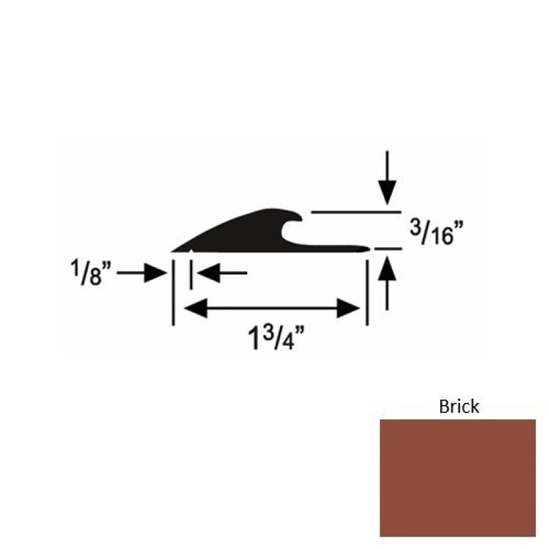 Solid 42 Brick Rubber Custom Carpet Edging
