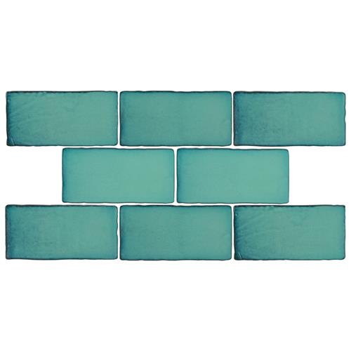 Antic Special Lava Verde Ceramic Tile - Glossy - 3" x 6"