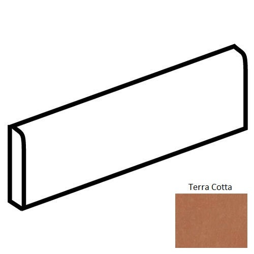 Moroccan Concrete Terra Cotta Porcelain Floor & Wall Trim - 3" X 24" Bullnose - Matte