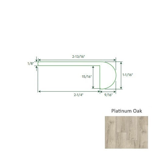 Stone Elegance II Platinum Oak 96" Flush Stair Nose