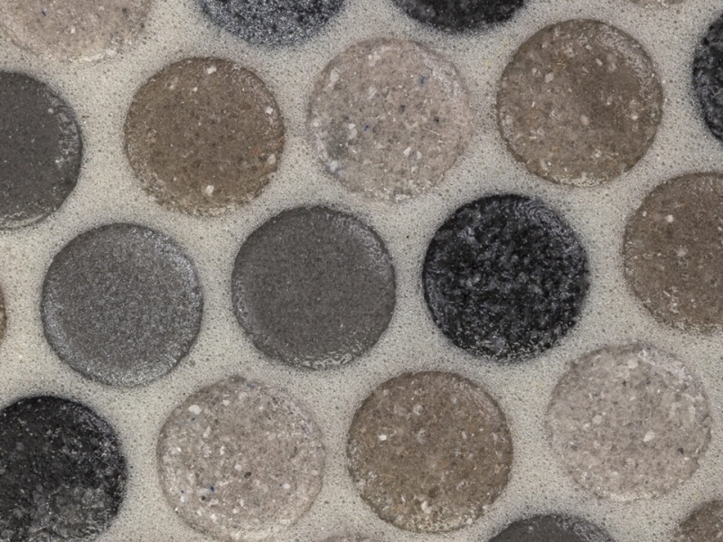 Liquid Drops Southern Lakes Glass Mosaic - Penny Round - Frosted
