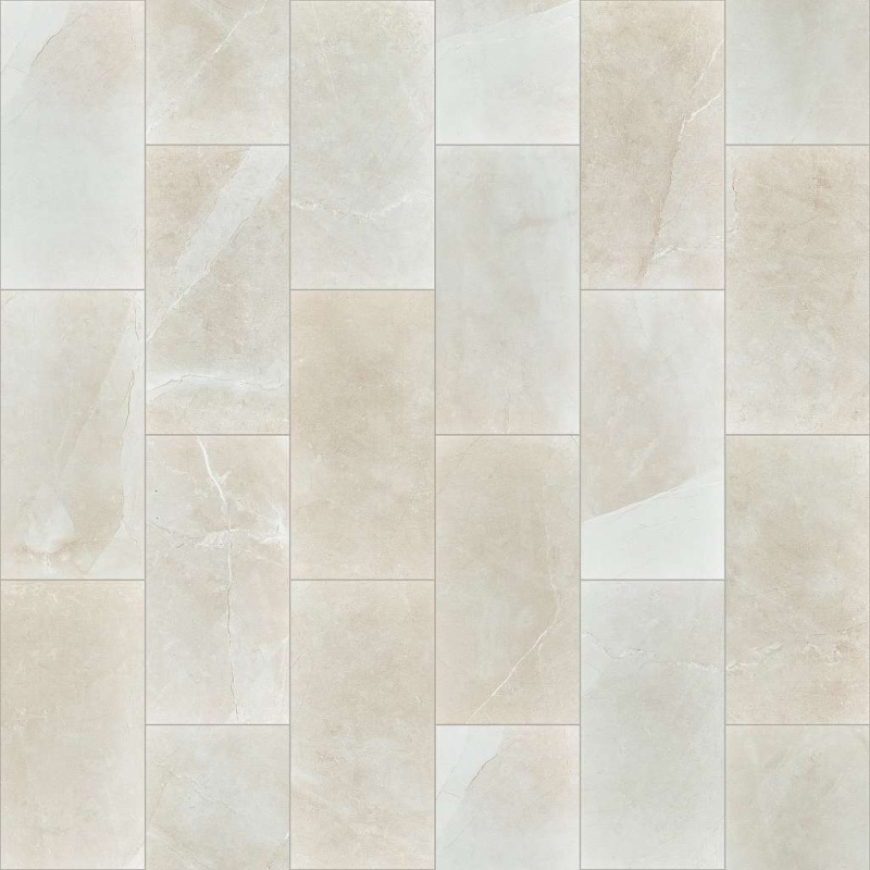 Maximus Ivory Ceramic Tile - Glossy - 6" X 12"