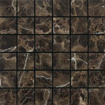 Emperador Dark Marble Mosaic - 2" x 2" Tumbled