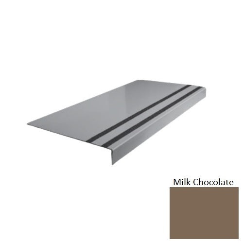 Flextones Milk Chocolate Type 130 Distinct Designs Rubber - 12 1/4" X 72" Stair Tread - Smooth