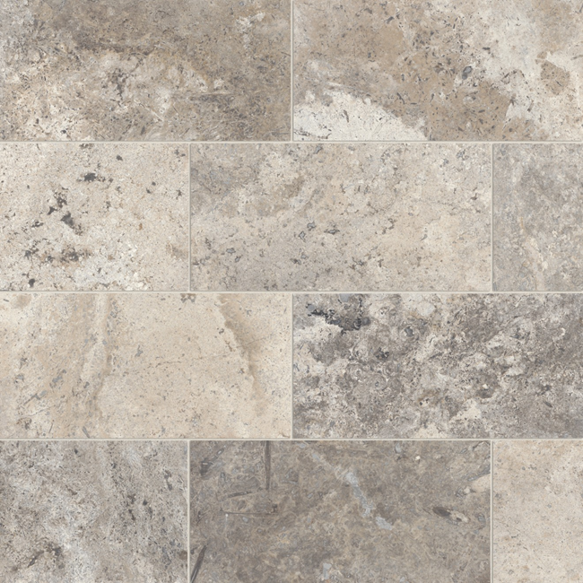 Silver Cream Travertine Tile - Filled & Honed - 12" X 24"