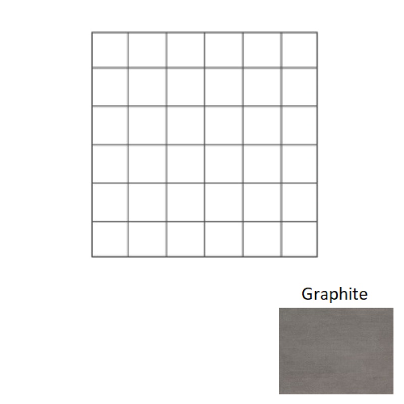 Gridscale Graphite Ceramic Mosaic - 2" X 2" - Matte