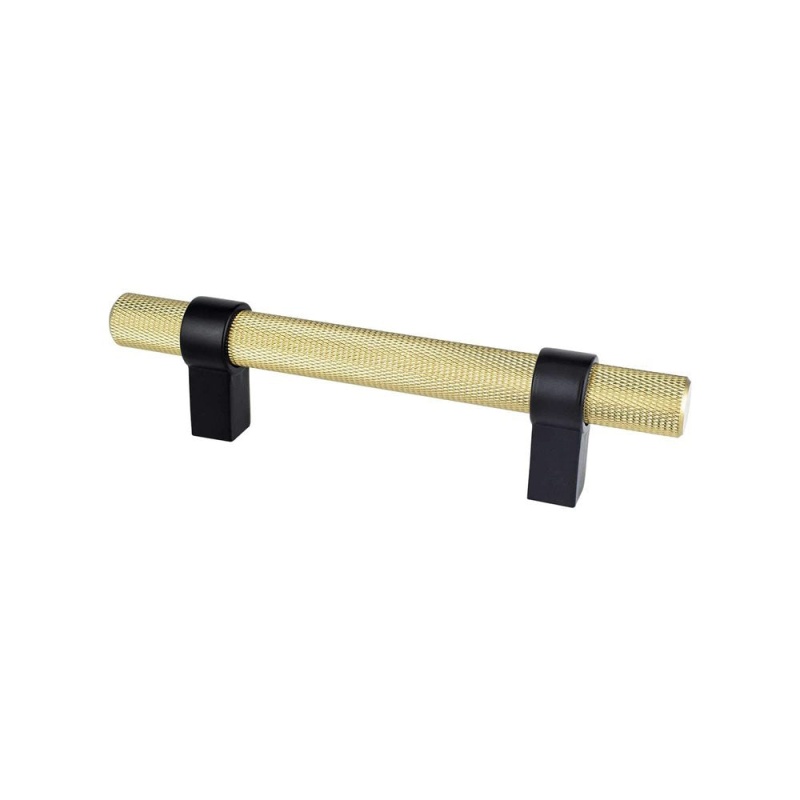 Berenson Radial Reign Aluminum Bar Pull - Modern Brushed Gold / Matte Black