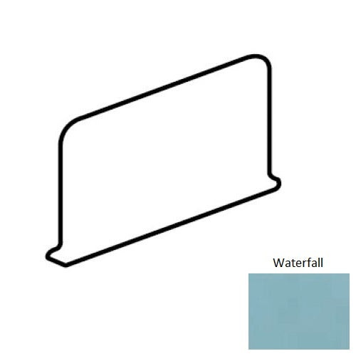 Color Wheel Classic Waterfall Ceramic Sanitary Cove Base Corner – Right, 4 1/4" x 6", Semi-Gloss