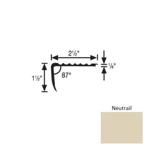 Flextones Neutrail Vinyl 201 Overlap Stair Nosing – 2 1/2" x 12 Ft