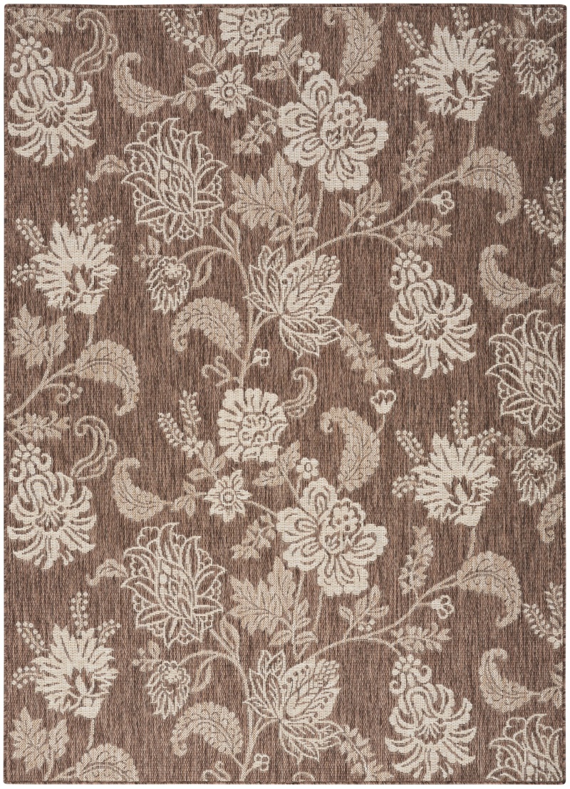 Garden Oasis Mocha Tropical Area Rug