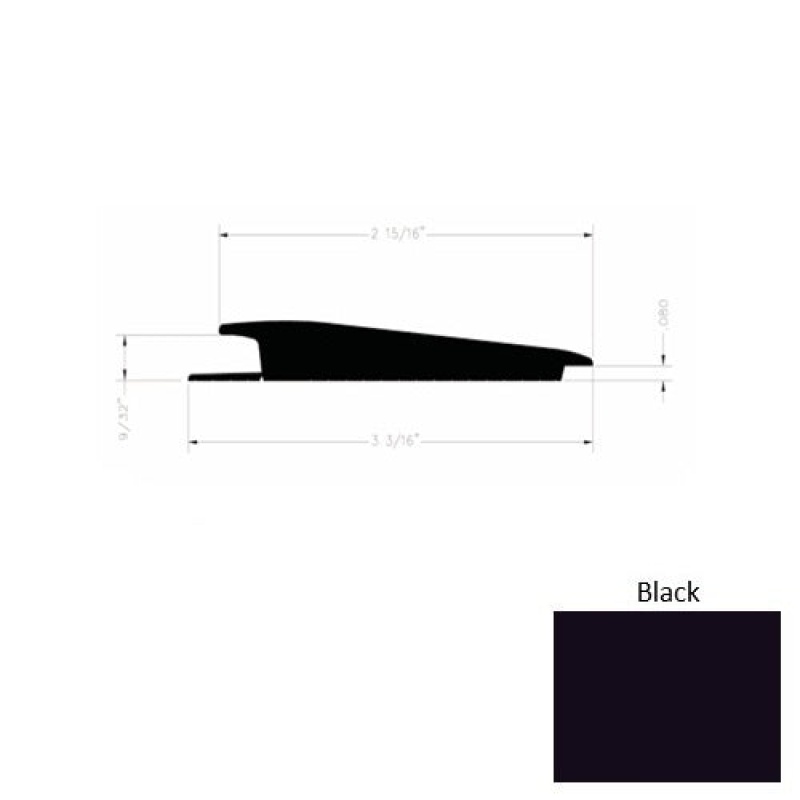 Solid 73 Black Rubber Rolling Traffic Transition