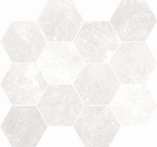 Salt Stone Ice Porcelain Mosaic - Hexagon - Matte