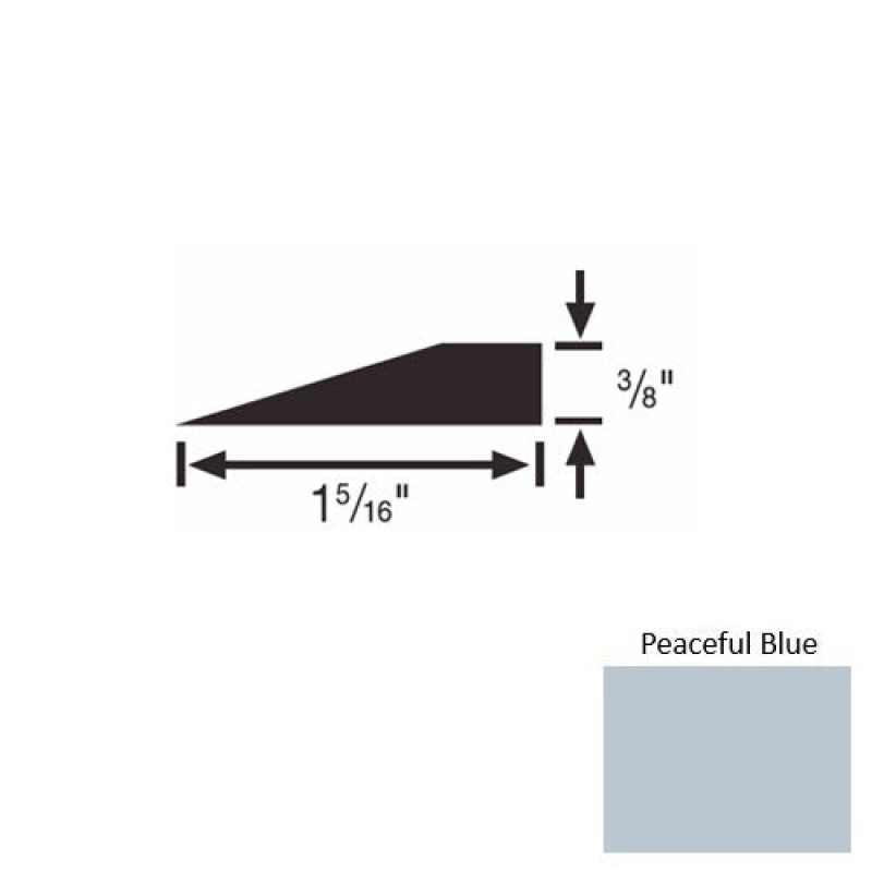 Solid 26 Peaceful Blue Rubber Reducer Strip - 1 5/16" X 9 Ft (108") X 3/8"