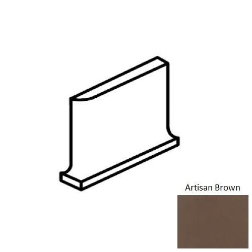 Color Wheel Classic Artisan Brown Ceramic Wall Trim - 4 1/4" X 4 1/4" Flat Top Cove Base Corner Right