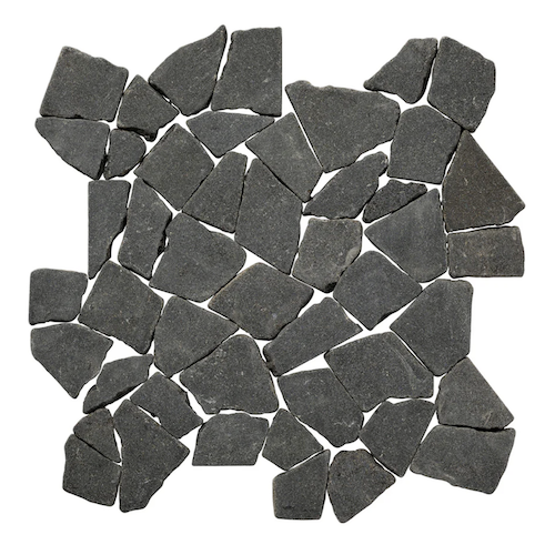 Random Black Basalt Marble Mosaic - Random - Tumbled