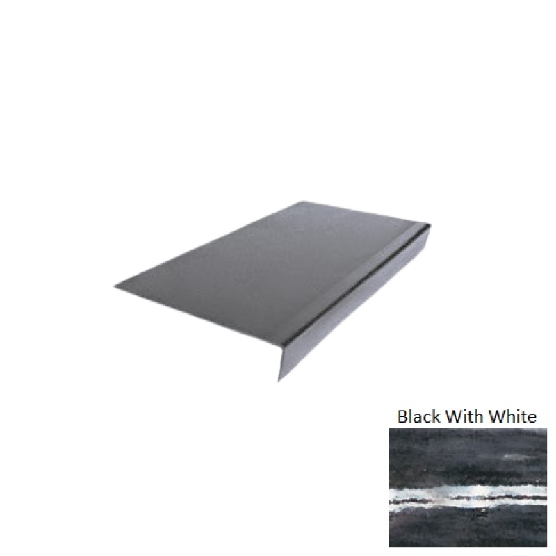 Evolving Styles Creative Elements Black With White Type 900 Distinct Designs Rubber - 12 1/2" X 72" Stair Tread - Hammered