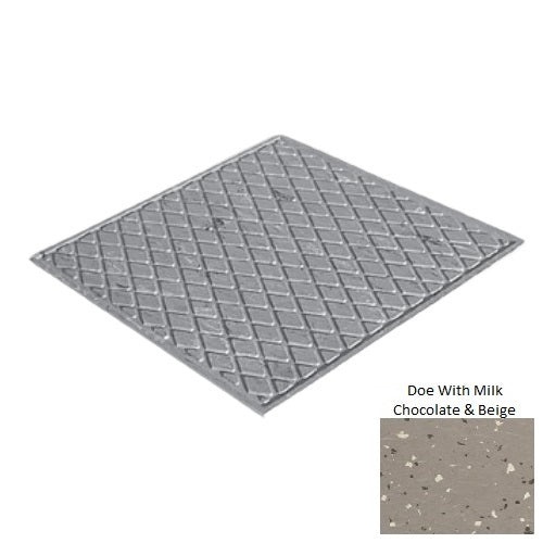 Spextones Doe With Milk Chocolate & Beige Rubber Diamond Landing Tile - Textured - 27" X 27"