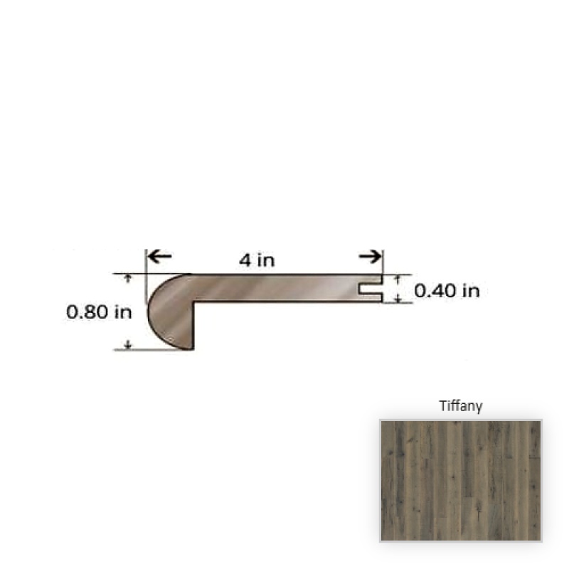 Maple Tiffany Hardwood Moulding / Trim - 84.25" Stair Nose - Truemark Glaze Tek