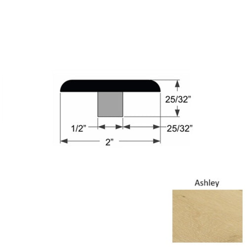 Dover Ashley Hardwood Moulding / Trim - 2" X 96" Flat T Molding - Urethane