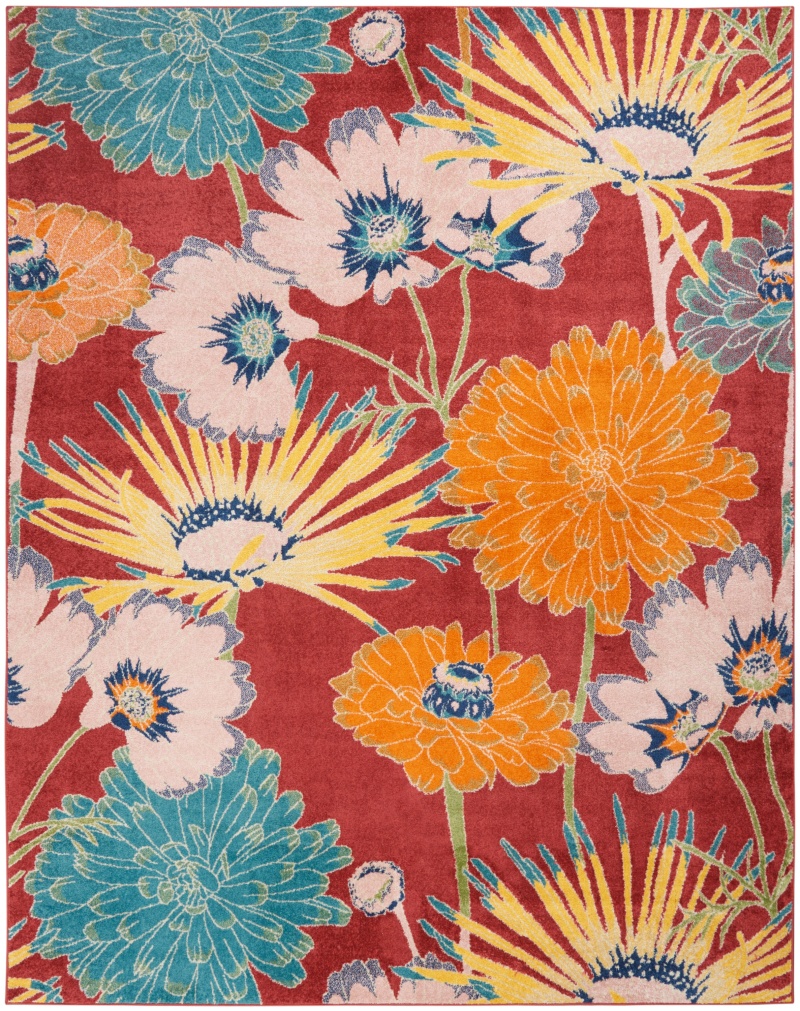 Allur Alr06 Red Multicolor Area Rug 9 Ft x 12 Ft