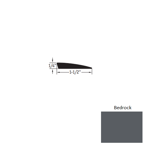Johnsonite Bedrock Vinyl Moulding / Trim - 1/4" X 12 Ft (144") Carpet Reducer - Carpet Reducer