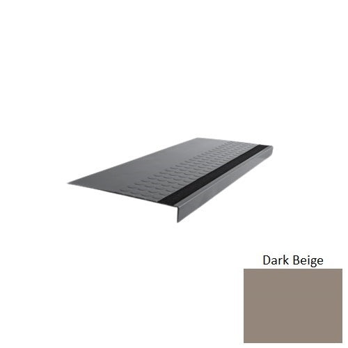 Flextones Dark Beige Type 776 With Flush Ribbed / Smooth Insert Distinct Designs Rubber - 12" X 72" Stair Tread - Rgt Radial Ii Raised Disc Design