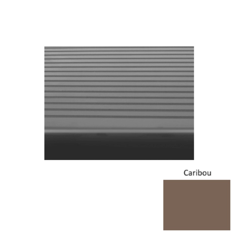 Solid 80 Caribou Light Duty Rib Rubber (Sq) With Safety Yellow Abrasive Strip Stair Tread - Ribbed