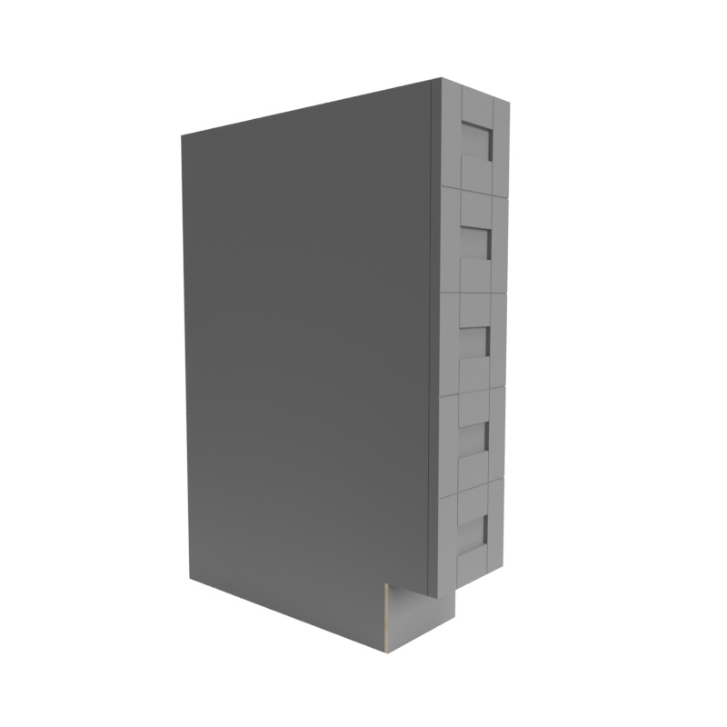 Single Shaker Grey Matte Wood Kitchen Base Cabinet - 6" X 34.5" X 24 (Assembly Required) - Matte